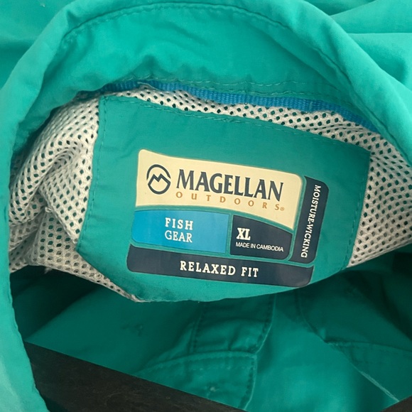 Magellan Outdoors Men's Aqua Button Down Shirt Size XLarge - Picture 8 of 9
